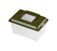 Caso del terrario del hábitat de insectos - caja de reptil de reptil | Jaula de jarra portátil con mango del tanque de mango transportador | Cri Cket Keeper for Reptil | Pequeño tanque de a