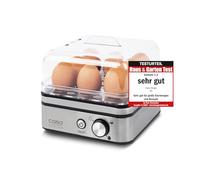 CASO E9 Cocedor de Huevos, 400 W, 1 Liter, 44 Decibeles, Control electrónico: Apagado temprano, Plata