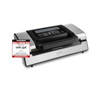 CASO Envasadora al vacío comercial FastVac 500 - envasadora al vacío de acero inoxidable para uso profesional - bomba de doble pistón 20 litros/min., doble soldadura, incl. 2 rollos de película gratis, 220-240 V, 50 Hz, 130 W