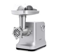 Caso FW2000 - Picadora de carne eléctrica, incluye galletas de salpicar, accesorio nominal, 800 W, 2000 W locked, aprox. 2kg/minuto, carcasa de aluminio fundido, potente motor, plateado