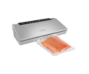 CASO GourmetVAC480 - Envasadora al vacío doméstica - Potente capacidad de vacío de 20 L/min - Integra caja de almacenamiento de film y cortadora plegable - Función de memoria - plateado