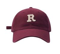Caso Guy Cap Headed Soft Top R Letter Solid Tongue Hat Baseball Hat Cap Soporte Pared Individual, rojo, Talla única