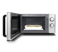 CASO MG 20 Ecostyle Ceramic - Microondas sin plato giratorio - Microondas con grill 1000W - Capacidad de 20L - 9 programas automáticos - Temporizador hasta 60 mins - grande - plateado
