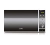 CASO | Microondas 3 en 1 MCG25 Chef con parrilla y aire caliente de 1950 W | función de horno hasta 200 °C, plato giratorio Ø 27 cm, 25 L, diseño de acero inoxidable con espejo