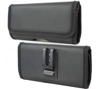 Caso para la Galaxy Z Fold 5 Phone Naked Cellphone Black Vegan Leather Horizontal Bouch [Cierre magntico de clip de cinturn de metal] para la serie