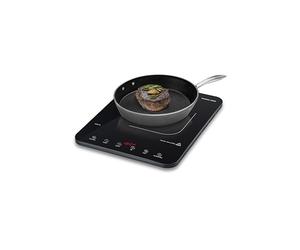 CASO ProSlim 2000 - Placa de Inducción portátil con 10 niveles, Control Táctil, Cocina para camper, viajes y campings, Detector de Sartenes,Control Seguridad niños, 39x29x3 cm, 2,3kg - negra