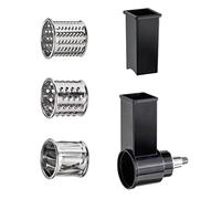 CASO Rallador múltiple para robot de cocina KM 1800 negro, tres diferentes insertos de tambor de acero inoxidable para cortar, rallar, rallar, apto para lavavajillas
