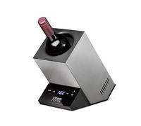 CASO WineCase One Inox - Enfriador de vino para una botella, rango de temperatura de 5 - 18 °C, para botellas de hasta 9 cm de diámetro, control táctil, carcasa de acero inoxidable, tamaño pequeño