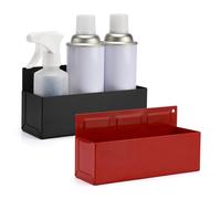 CASOMAN 2 soportes magnéticos en aerosol en aerosol, rojo y negro, soporte magnético para botella de herramientas, soporte para botellas de spray montado en la pared, para garaje, organizador mecánico