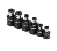 CASOMAN Bit Socket Adapter Set -1/4"Hex *3/8" Drive, 1/4"Hex*1/2" Drive, 5/16"Hex *1/2" Drive,& 5/16" 1/4-Inch Dr. Hex Power Bit Holder Set, 6 Piece Impact Coupler Set