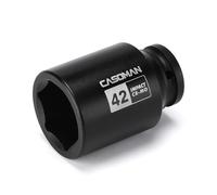 CASOMAN Enchufe de impacto métrico de 6 puntos de 3/4 pulgadas de profundidad de 42 mm, acero de aleación de cromo molibdeno tratado térmicamente