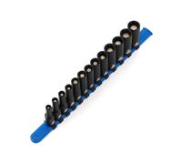 CASOMAN Juego de 13 llaves de impacto magnéticas de 3/8 pulgadas, profundas, 6 puntas, métricas, 7 mm a 19 mm, CR-MO