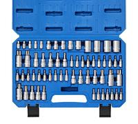 CASOMAN Juego de 60 piezas Master Torx Bitholder y Portapuntas Torx externas, acero S2 y Cr-V, E4-E24, T6-T70, TT6-TT70, TP8-TP60