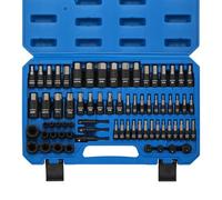 CASOMAN Juego de 71 piezas de llaves hexagonales y torx, 1/4 pulgadas, 3/8 pulgadas y 1/2 pulgadas, llaves hexagonales métricas/SAE, llaves de estrella (T6 - T70), enchufes E-Torx (E4 - E24), con