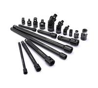 Casoman,Juego de accesorios para herramientas de 18 piezas, extensiones y juntas universales y acoplador de impacto, accesorios de enchufe profesional