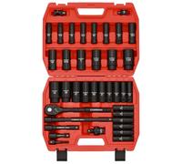 CASOMAN - Juego de llaves de vaso de impacto (39 unidades, 1/2", SAE/métrico)