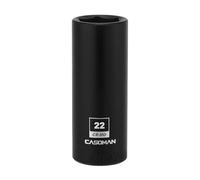 CASOMAN Llave de vaso de impacto de 1/2 pulgada x 22 mm de profundidad, 6 puntos, métrico, CR-MO