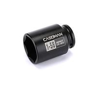 CASOMAN Llave de vaso de impacto profundo de 6 puntos de 1/2 pulgada, 1-5/8 pulgadas (SAE), CR-MO, 1/2 "Drive 6 puntos de tuerca de tuerca para fácil extracción de tuercas de eje de eje (1-5/8")