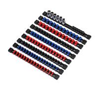CASOMAN Organizador de enchufes ABS de 9 piezas, 1/4 pulgadas, 3/8 pulgadas, 1/2 pulgadas, soportes de enchufe de alta calidad (juego de 9 piezas, azul, rojo, negro)