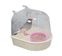 CASOME Bebedero Transparente para Pájaros con Comedero Integrado - Bebedero Colgante con Clip para Jaula, Ideal para Periquitos, Pinzones Y Pájaros Pequeños. Fácil De Limpiar(Blanco)