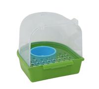 CASOME Bebedero Transparente para Pájaros con Comedero Integrado - Bebedero Colgante con Clip para Jaula, Ideal para Periquitos, Pinzones Y Pájaros Pequeños. Fácil De Limpiar(Verde)