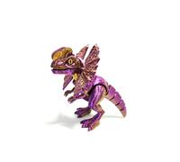 CASOME Figura de Dinosaurio articulada Impresa en 3D: Modelo de Dilophosaurus posable con mandíbula móvil; Pieza de colección Flexible para decoración de Escritorio, hogar o automóvil(I)