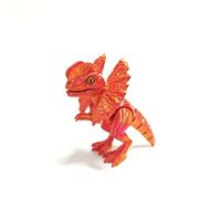 CASOME Figura de Dinosaurio articulada Impresa en 3D: Modelo de Dilophosaurus posable con mandíbula móvil; Pieza de colección Flexible para decoración de Escritorio, hogar o automóvil(F)