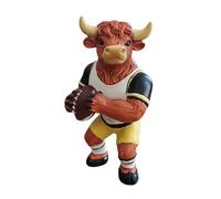 CASOME Figura De Toro Jugador De Fútbol Americano para Decoración De Escritorio Deportivo - Estatua De Toro Embistiendo Sosteniendo Un Balón - Escultura De Toro Atleta con Temática Deportiva