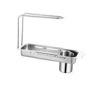 CASOME Organizador Ajustable Para Fregadero De Cocina - Rejilla De Acero Inoxidable Con Drenaje, Estante Extensible Para Esponjas, Jabón Y Accesorios De Cocina