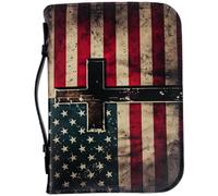 Casos bíblicos, cubierta bíblica con cremallera de bandera estadounidense con mango, bolsa de soporte de la iglesia de la iglesia portátil de gran capacidad multipropósito, regalos para mujeres, l