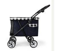 CASOTA Cochecito De Viaje for Mascotas Cochecito for Perros 4 Ruedas Carro for Mascotas Portador Ventanas De Malla for Perros Medianos Y Grandes,C (Color : C)