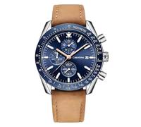 Casotime Reloj Cronógrafo Hombre de Cuero - Resistente al Agua 30M, Cuarzo Analógico con Fecha, Esfera Grande - Clásico y Elegante para Día a Día, Trabajo & Deporte - Regalo Elegante para Hombres