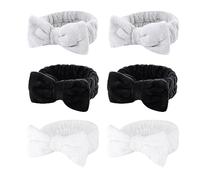 Casoty 6 diademas de spa, banda para el pelo para lavar la cara, diadema de moño, diadema de maquillaje, diademas para el cuidado de la piel, diadema de maquillaje de forro polar coral suave para