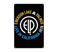 CASOWAT Emerson Rock Lake and Palmer Band - Letrero de metal para decoración de pared para sala de estar, baño, cocina, póster decorativo de 8 x 12 pulgadas