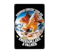CASOWAT Emerson Rock Lake and Palmer Band - Letrero de metal para decoración de pared para sala de estar, baño, cocina, póster decorativo de 8 x 12 pulgadas