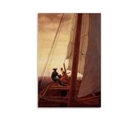 Caspar David Friedrich On the Sailing Boat" - Póster decorativo para pared, lienzo de pergamino, cuadro de pintura para sala de estar, decoración del hogar, 20 x 30 cm