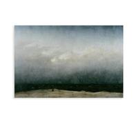 Caspar David Friedrich - Póster de El monje junto al mar para habitación de adolescentes y niños, lienzo para pared, sin marco, 20 x 30 pulgadas