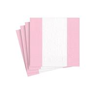 Caspari Bandol - Servilletas de papel para cóctel (20 unidades), diseño de rayas, color rosa