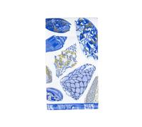 Caspari Coquillage - Servilletas azules para invitados, 15 unidades por paquete