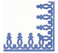 Caspari Dessin Passementerie - Servilletas de papel de lino en azul Riviera, 12 unidades