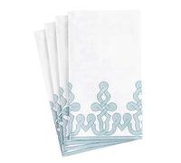 Caspari Dessin Passementerie Servilletas desechables de papel de lino para baño en color azul piedra, 12 unidades