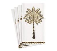 Caspari Grand Palms - Servilletas de papel para invitados, color negro, 15 unidades por paquete