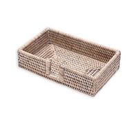 Caspari HG01W Whitewash-Soporte de ratán para servilletas (32 x 40 cm), Rattan & Korb, Blanco