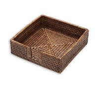 Caspari HL01 Soporte para Rollo de servilletas, ratán y Cesta, marrón, 33 x 33 cm