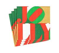 Caspari Holly Jolly - Servilletas de papel para cóctel, 20 por paquete
