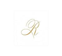 Caspari Servilletas de cóctel de Lino con Inicial Dorada «Signature Gold», Color Blanco Perlado, Paquete de 30