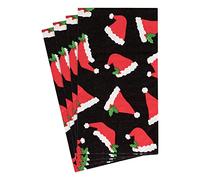 Caspari Servilletas de papel de Papá Noel para invitados de Navidad, color negro, 15 por paquete