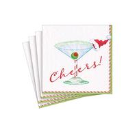 Caspari Servilletas de papel para cóctel de Navidad, 20 por paquete