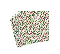 Caspari Servilletas de papel para fiestas de cóctel de bayas y hojas en color blanco, 20 por paquete