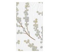 Caspari Servilletas de papel para invitados, color blanco y plateado, 15 unidades por paquete